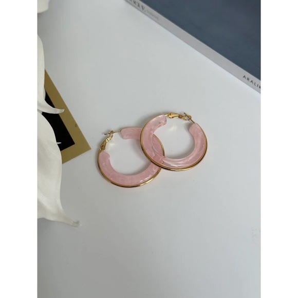 Blush Swirl Hoops - Picture 2 of 10